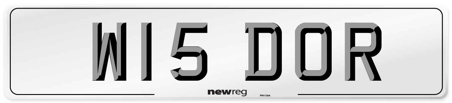 W15 DOR Number Plate from New Reg